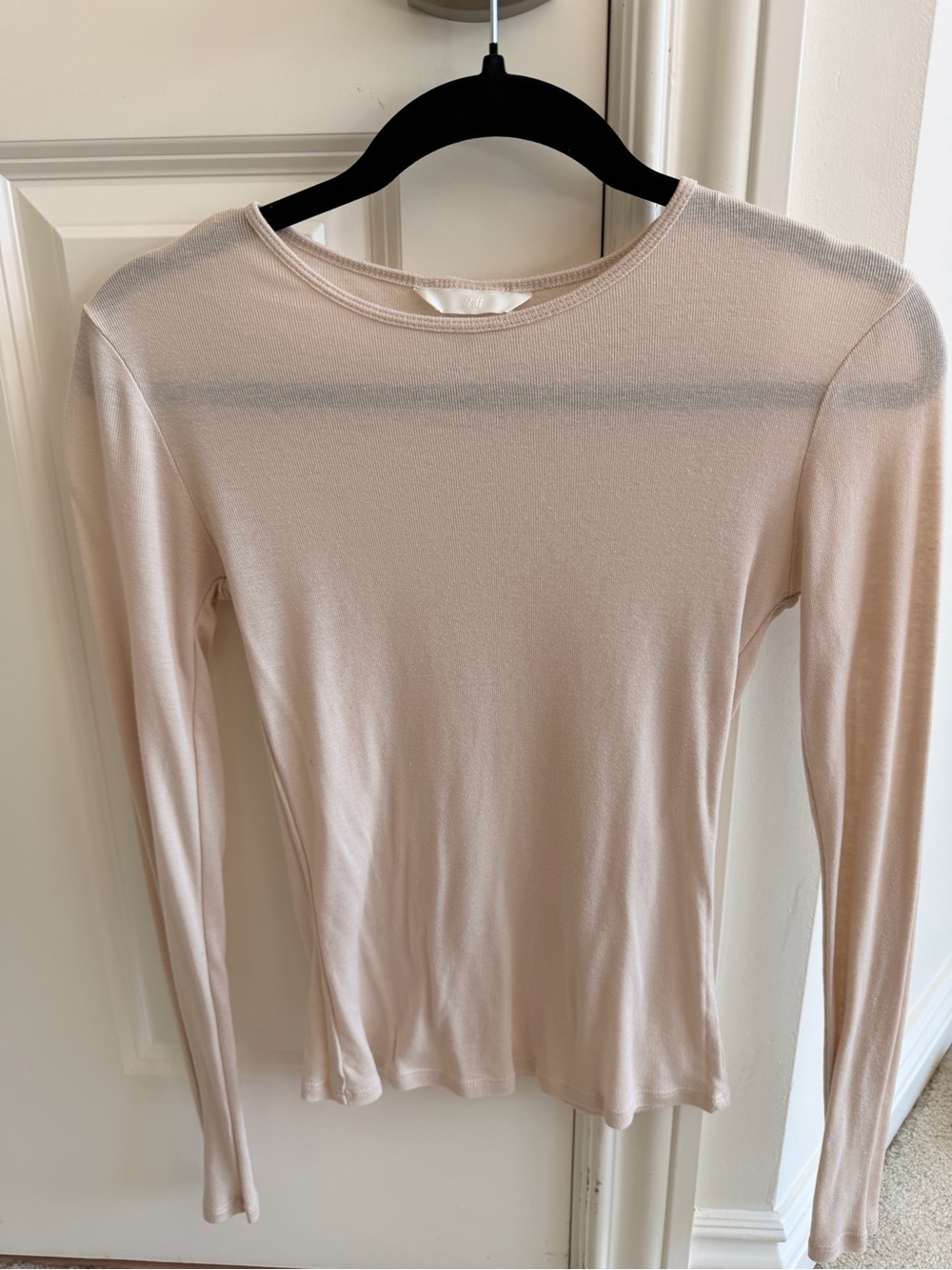 Light Pink Long-Sleeve Crewneck Top - Women